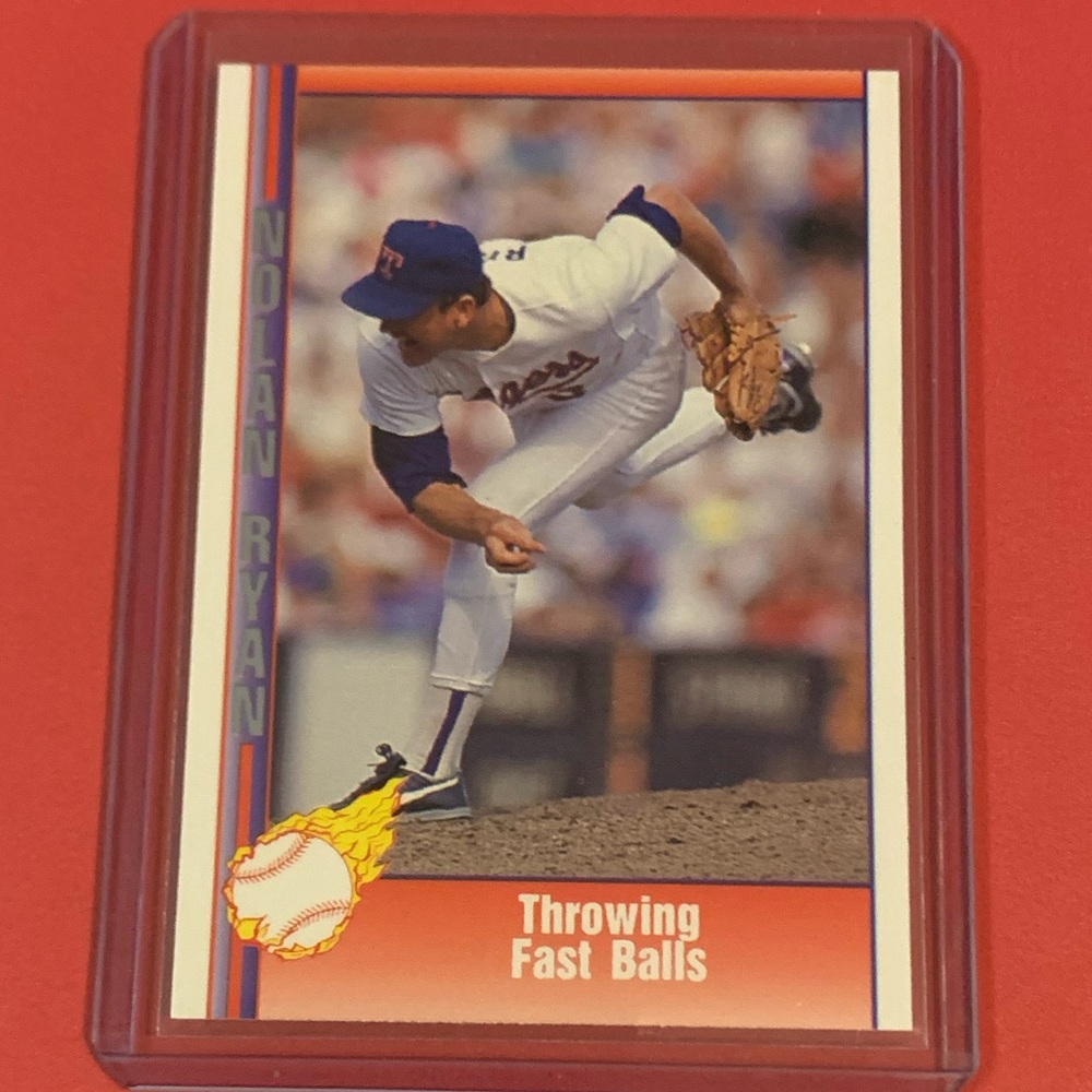 Throwing Fast Balls #21 1991 Pacific Nolan Ryan Baseball Trading Card